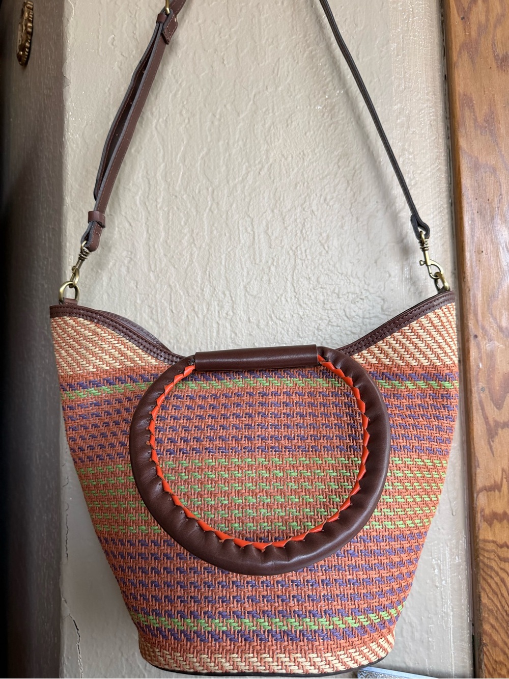 Patricia Nash Gia Woven Straw Crossbody Bag-Amethyst Multi-NWT-Orig. $199